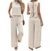 Women's Clothing Fashion Sleeveless Vest Casual Trousers Suit_ecoleips.com