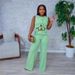 2025 NewEuropean And American Casual Fashion Sleeveless Solid Color Hollow Two Piece Suit_ecoleips.com