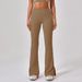 Women's Clothing Summer New High Waist Tight Nude Hip Lift Yoga Flared Pants Women Dance Fitness Outdoor Sports Split Trousers_ecoleips.com