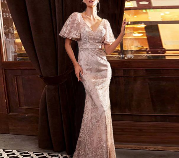 Women's Clothing Hand Embroidered Dress Spring And Summer Large Size Party Evening Dress_ecoleips.com
