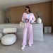 Women's Clothing Women's Striped Splicing Suit Jacket Straight Pants Set Thin Suit Pants Two Piece Set_ecoleips.com