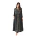 Modest Abaya Dress Elegant Beaded Chiffon Dress – V-Neck Belted Evening Gown With Rhinestone Embellishments, Flowy Women’s Party Dress_ecoleips.com