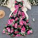 "Retro-Inspired Slim Fit Dress With Waist Cincher & Puffy Hem – Women's Sleeveless Printed A-Line Dress (Multiple Patterns, S-XXL)"_ecoleips.com