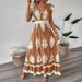 Women's Clothing Summer Women's Beach Dress Style Printed Big Swing Dress Hot Selling Holiday Casual Maxi Dress_ecoleips.com