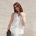 100% Linen High-End Feel Designer V-Neck Halter Neck Tank Top For Women Summer Vacation Camisole Blouse T-Shirt_ecoleips.com