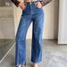 High-Waisted Stretch Wide-Leg Jeans For Women - Relaxed Straight-Leg Denim Pants_ecoleips.com