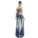 Women's New Autumn Slim Straight-leg Jeans, American Style, Trendy Design, Loose Fit, Slimming, Drapey, Floor-length_ecoleips.com