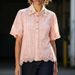Women's Clothing Luxury Diamond Encrusted Elegant Short Sleeved Shirt For Women Loose Fit Slimming Top Perfect For Summer_ecoleips.com