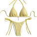 Women's Clothing Swimsuit Female Sexy Backless Straps Solid Color Bikini_ecoleips.com