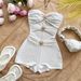 White Women's Slim Fit Jumpsuit Knit Metallic 2025 Cross Border European And American Hot Selling Vacation Style_ecoleips.com