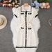 Women's Clothing Knitted Dress Pocket Polo Collar Single Breasted Short Skirt_ecoleips.com