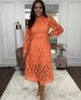 Women's Clothing Autumn New Sexy Hollow Long Sleeved Stand Up Collar Large Swing Lace Dress_ecoleips.com