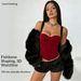 Burgundy Velvet Fishbone Corset, Vintage French Style, Beautiful Back Camisole, Pure And Sexy, With Side Breast Support,_ecoleips.com