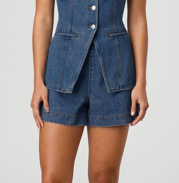 In Stock Cross-Border European And American Trade 2025 New Fashion Casual Sleeveless High-Waisted Women's Outfit Denim_ecoleips.com