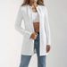 Textured Knit Blazer Cardigan – Longline Woven-Look Cover-Up With 3d Cable Stitch (White/Black, S-Xxl)_ecoleips.com