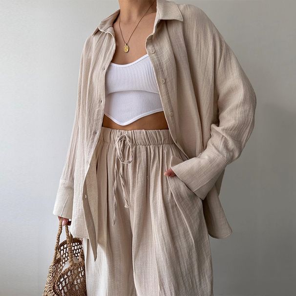 Aria Basics Aria Basics European American Foreign Trade Women's Clothing 2023 Autumn New Simple Niche Style Turn-down Collar Long-sleeve Shirt_ecoleips.com