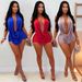 Women's Clothing Women's Fashion Solid Color Strappy Halter Neck Backless Jumpsuit Style Braided Design For Formal & Casual For Women_ecoleips.com