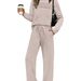2026 Autumn Women's Set: Long-Sleeved Round-Collared Top, Casual Loose-Fitting Waist Pants, Wide-Leg Pants_ecoleips.com