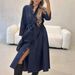 European And American Foreign Trade Cross-border French-style High-end Light Luxury Shirt Denim Dress, Fashionable_ecoleips.com