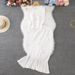 Women's Clothing Round Neck Sleeveless Knitted Vest Skirt Women's Ruffled Skirt Suit_ecoleips.com