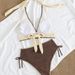 Women's Clothing Tie-Neck Lace Bikini Set – Elegant Two-Piece Swimwear With Special Fabric For Women_ecoleips.com