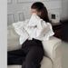 New Spring/Summer Women's Elegant Lace Layered Casual Shirt With French Lace Trim Long Sleeves_ecoleips.com