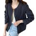 2024 Summer New Korean Linen Sunscreen Cardigan Jacket Women Long Sleeve Round Neck Blazer_ecoleips.com