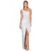 Women's Summer Sloping Shoulder Sequin Sleeveless Slit Backless Dress For Women_ecoleips.com