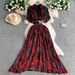 Women's Clothing Heavy Diamond Sequined V Neck Dress Celebrity Printed Waist Elegant Dress Skirt_ecoleips.com