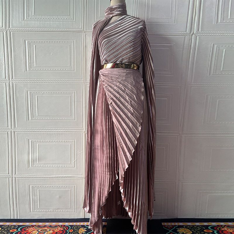 Modest Evening Dress Retro Elegant Long Sleeved Rhinestone Dress For Women Spring Fashion Muslim Clothing_ecoleips.com