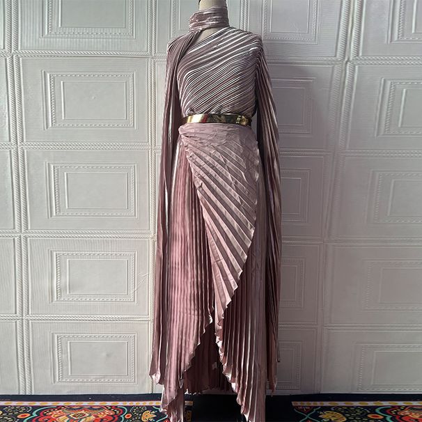 Modest Evening Dress Retro Elegant Long Sleeved Rhinestone Dress For Women Spring Fashion Muslim Clothing_ecoleips.com