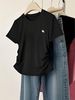 Women's Structured Round Neck T-Shirt - Loose Fit Slimming Summer Top_ecoleips.com