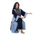 Women's Clothing Splicing Contrast Color Hot Diamond Style Robe Dress_ecoleips.com