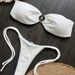"Metallic Sheen Bikini Set – Backless Swimwear With Adjustable Ties (S/M/L, Solid Colors)"_ecoleips.com
