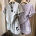 Letter Fashion Casual Short Sleeved Shorts Two Piece Suit For Women Summer New Loose Simple Large Size Suit_ecoleips.com