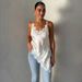 Sexy Alluring Lace Camisole European American Style Spring Summer Low Cut Backless Women's Top_ecoleips.com