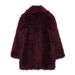 Women's Long Coat With Fur Trim Artificial Fur Effect For Autumn Winter New Style European American Fashion Cross Border E-Commerce_ecoleips.com
