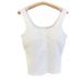 Women's Clothing Pure Cotton Ribbed Button Vest For Women With Chest Pads Sports Slim Bottoming Outer Wear Sleeveless Top_ecoleips.com