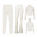 Women's Clothing Women's Short Hooded Jacket Four Piece Set With Flared Pants And Cropped Pants Slim Fit Elastic Sportswear_ecoleips.com