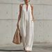 Women's Clothing Women's Sleeveless Cotton Linen Jumpsuit Simple Elegant Casual Spring Summer Fashion For Formal & Casual_ecoleips.com
