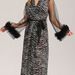 Aria Basics Cross-border European And American Wildberries Lace Long-sleeve Zebra Print Pearl Chiffon Home Wear Robe 3588_ecoleips.com