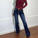 Women's Slim Fit Flared Jeans Casual Flattering Long Pants Versatile European American Style Denim_ecoleips.com