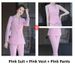 Women's Elegant Blazer Suit Set Professional Office Wear Slim Fit Pantsuit with Optional Vest in Pink Blue Khaki_ecoleips.com