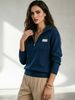 Soft Skin-Friendly Loose Breathable Half Zip Knit Sweater_ecoleips.com