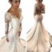 French Style Light Wedding Dress Elegant Bride Long Sleeves Slim Fit Mermaid Tail Simple Train Directly Supplied New 2025_ecoleips.com