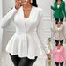 Women's Clothing new casual texture single button green fruit collar long sleeved top jacket_ecoleips.com