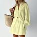 Women's Clothing Shirt Jacquard Puff Sleeve Temperament Top Shorts Commuter Design Casual Suit_ecoleips.com