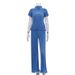 Women's Clothing slim T-shirt high waist blue pleated mopping pants casual _ecoleips.com
