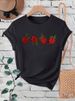 European And American Cross-border Foreign Trade Women's Clothing, Berry Pattern Printed Round-neck Short-sleeve T-shirt_ecoleips.com