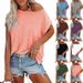 Women’s Batwing Sleeve Top – Off-Shoulder Cotton Blend Tee (7 Colors) | S-5XL | Soft & Breathable_ecoleips.com
